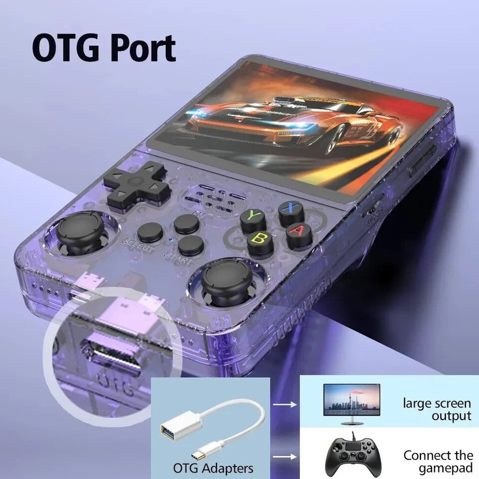 R36S Retro Handheld Video Game Console Linux System 3.5 Inch IPS Screen BLACK
