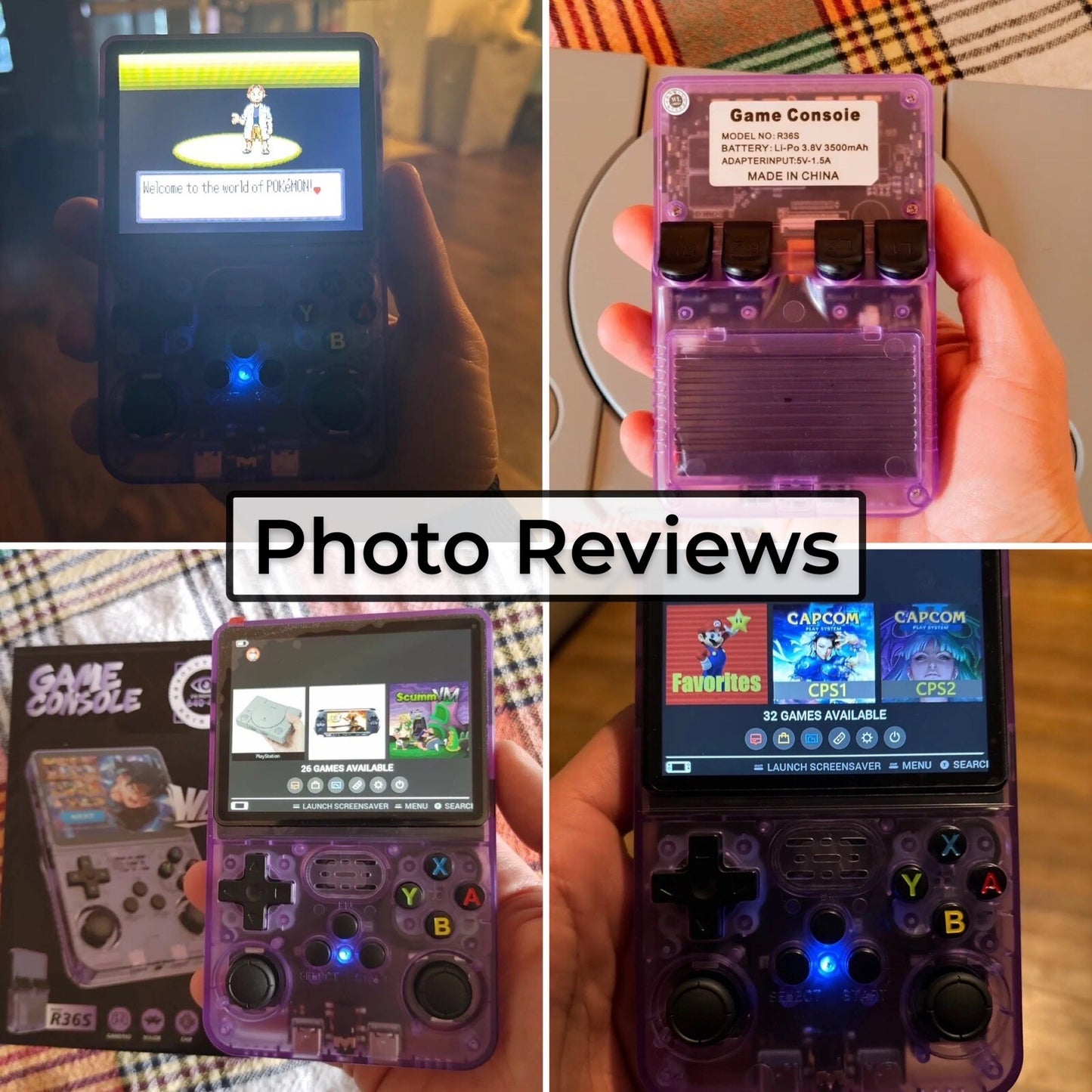 R36S Retro Handheld Video Game Console Linux System 3.5 Inch IPS Screen BLACK
