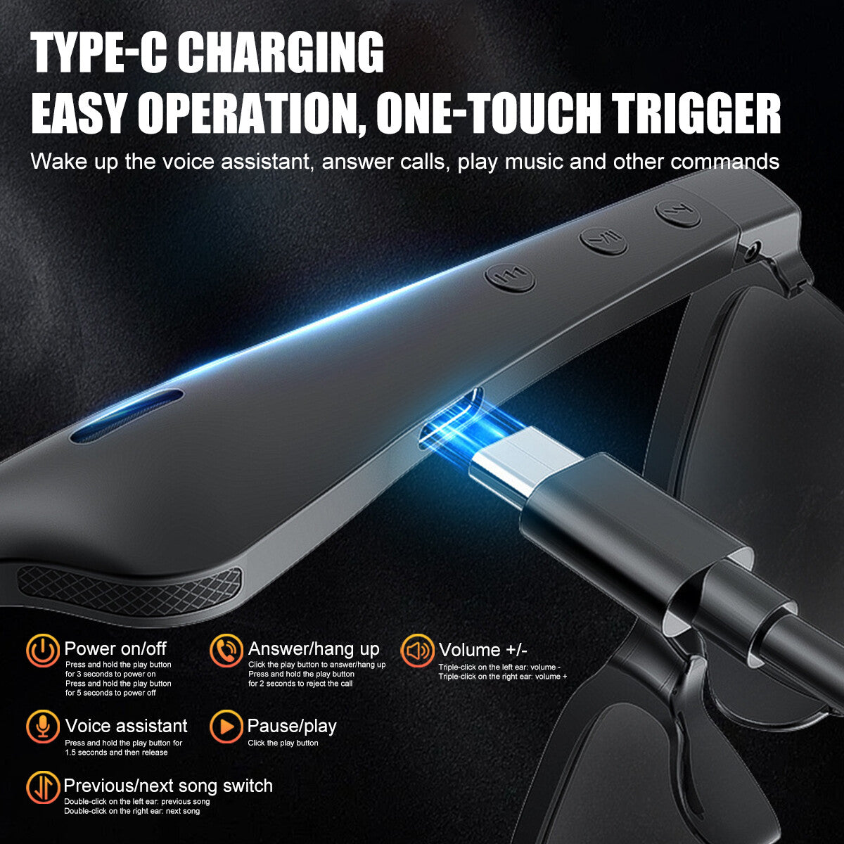 Smart Glasses AI Bluetooth Glasses with 144+ Translation for Men & Woman Travel
