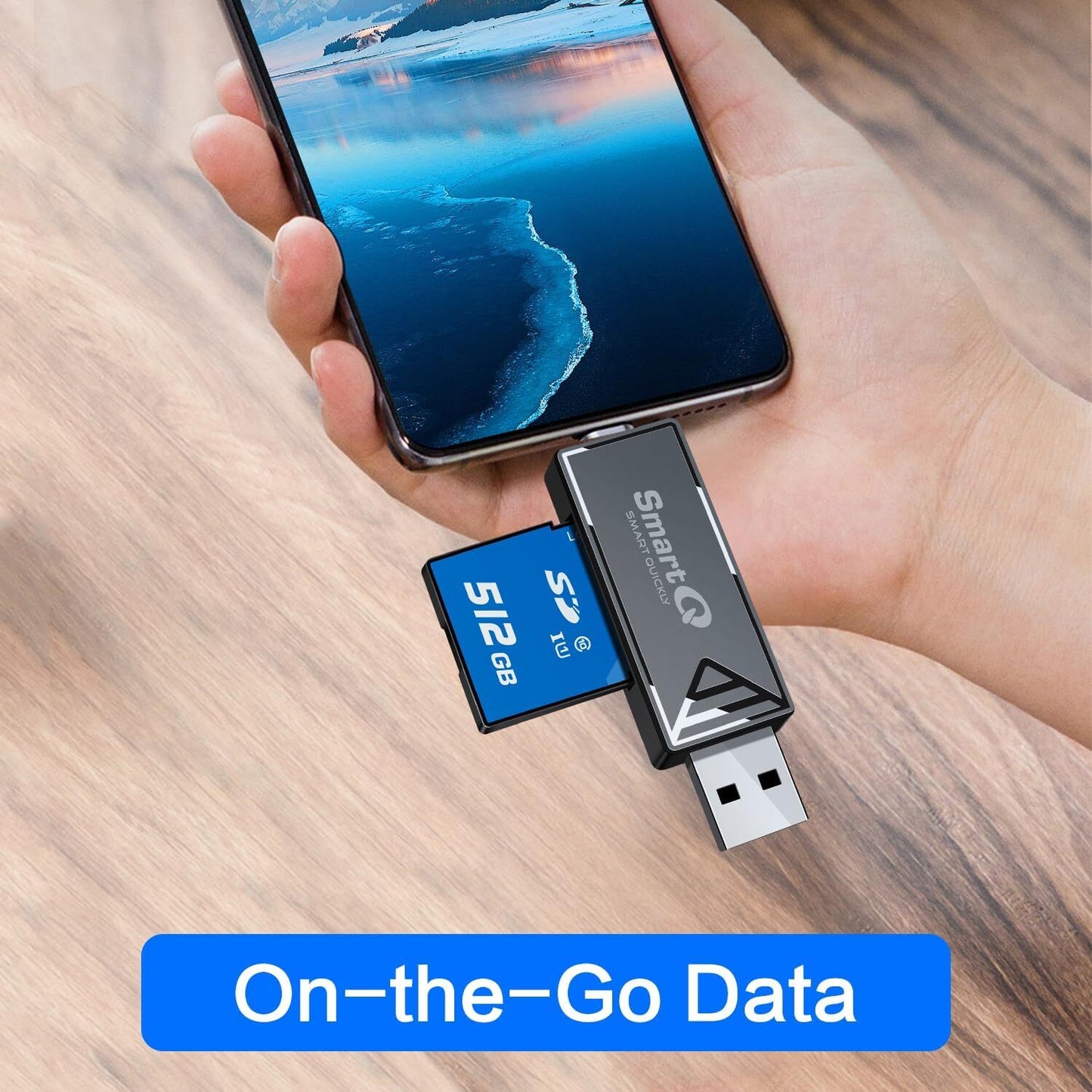 Smartq 2-In-1 USB-C & USB 3.0 SD Card Reader – Compatible with SDXC, SDHC, SD,
