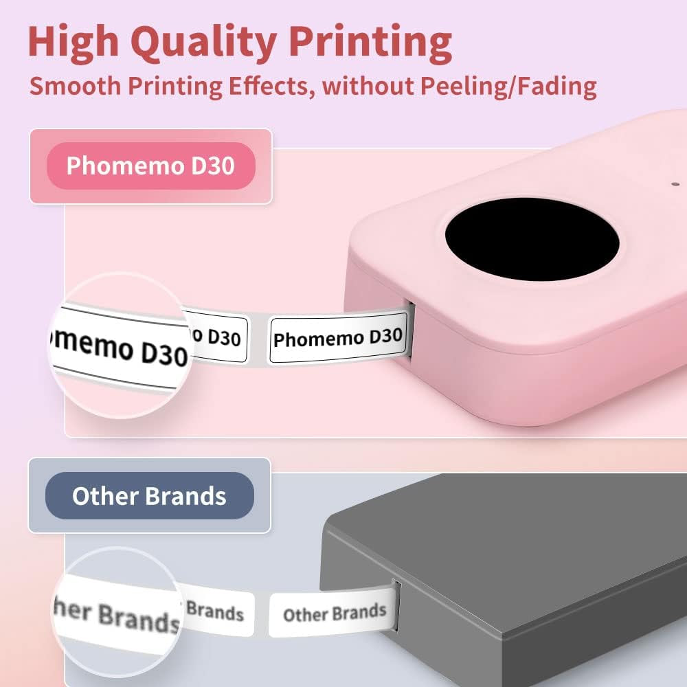 D30 Bluetooth Label Printer - Monochrome, Portable, Rechargeable, Compatible with Ios & Android