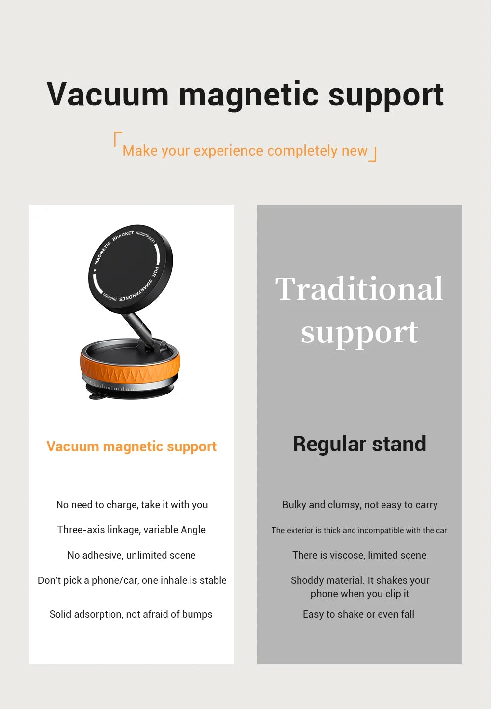 Magnetic Phone Holder, Upgraded Aluminum Alloy, 360 ° Rotatable and Foldable Design, with Vacuum Suction Cup - Perfect for Car Dashboard, Bathroom Tiles, and Glass Surfaces