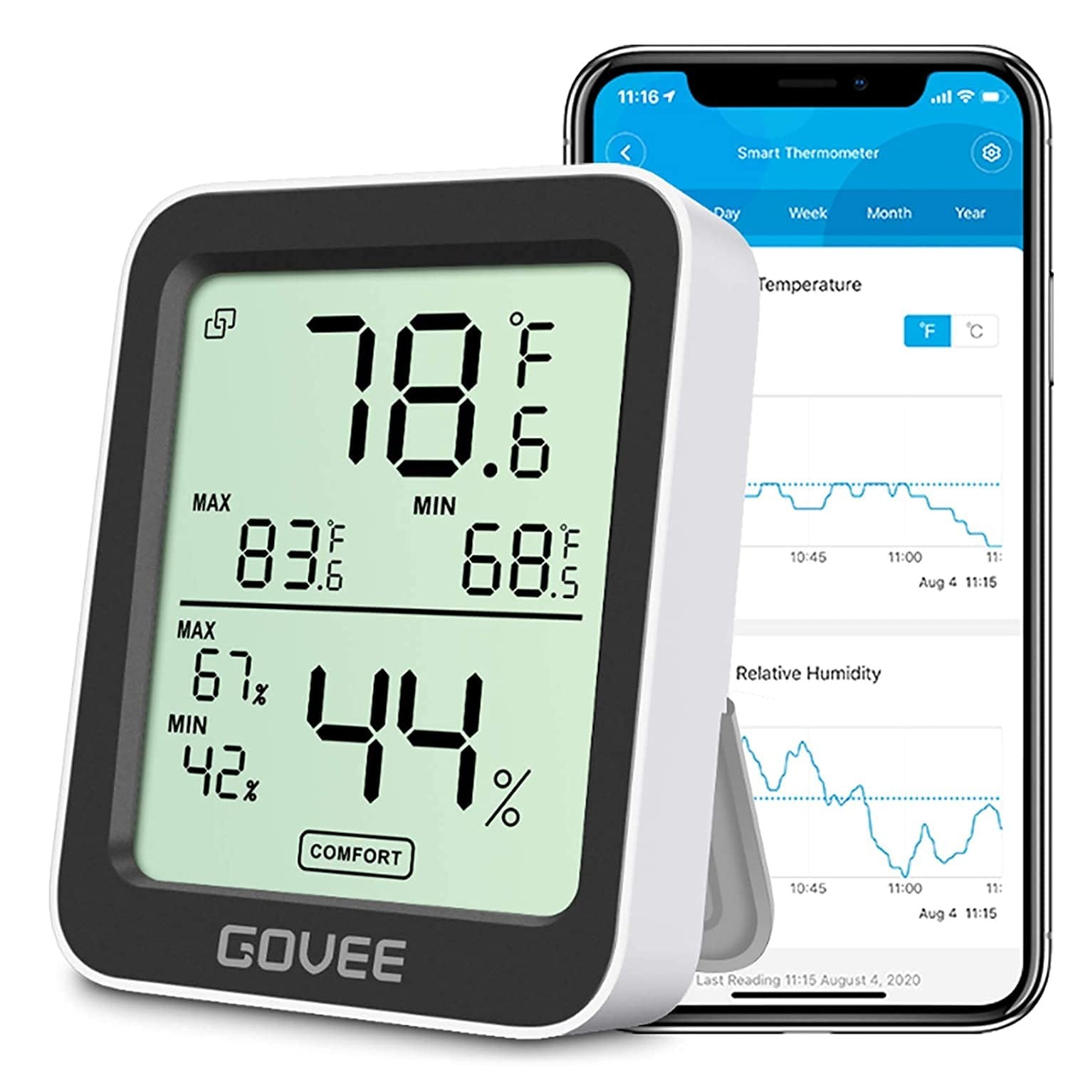 Govee Hygrometer Thermometer H5075, Bluetooth Indoor Room Temperature