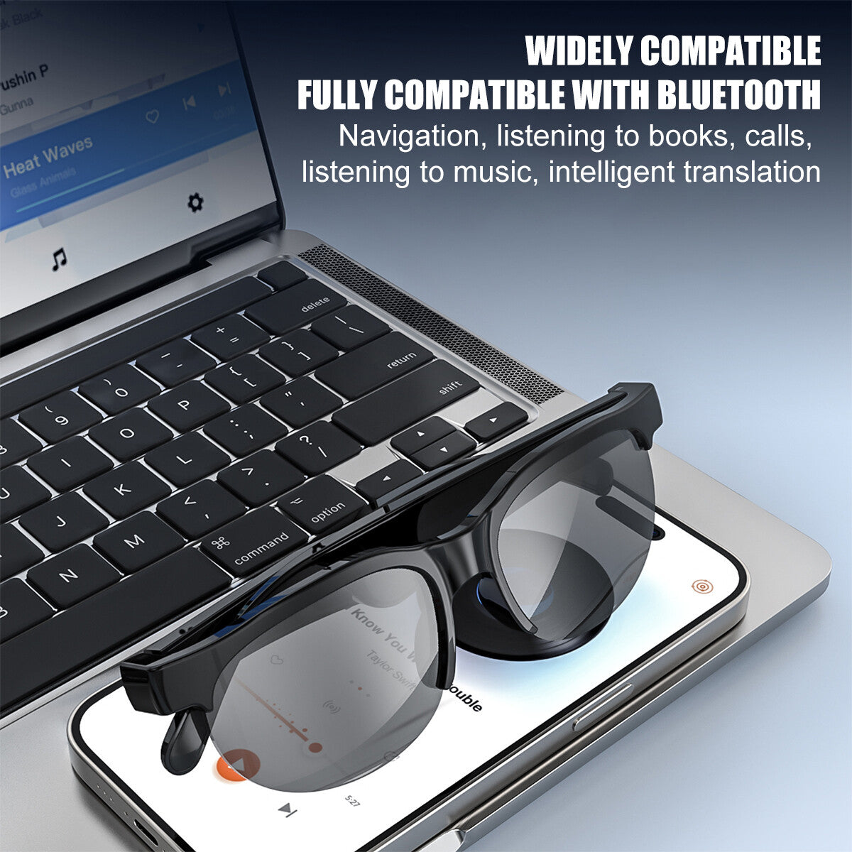 Smart Glasses AI Bluetooth Glasses with 144+ Translation for Men & Woman Travel
