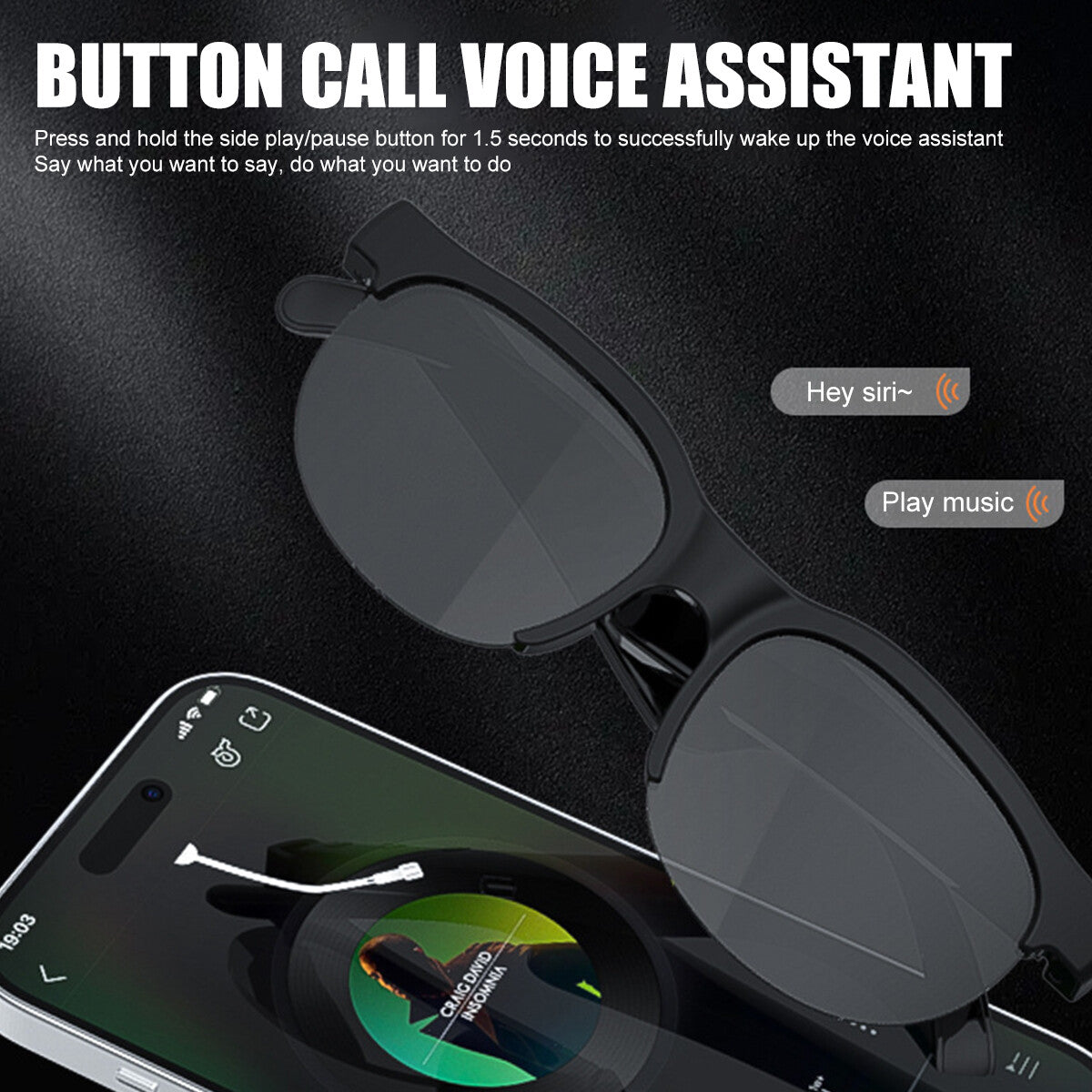 Smart Glasses AI Bluetooth Glasses with 144+ Translation for Men & Woman Travel